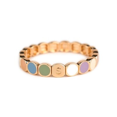 Bracelet Simone à Bordeaux Colormind Matin Clair en métal doré émaillé