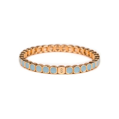 Bracelet Simone à Bordeaux Colormind Mini Bleuet en métal doré émaillé