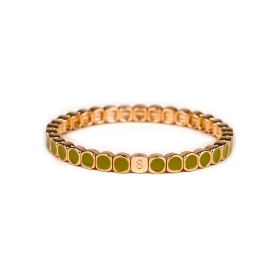 Bracelet Simone à Bordeaux Colormind Mini Kaki en métal doré émaillé