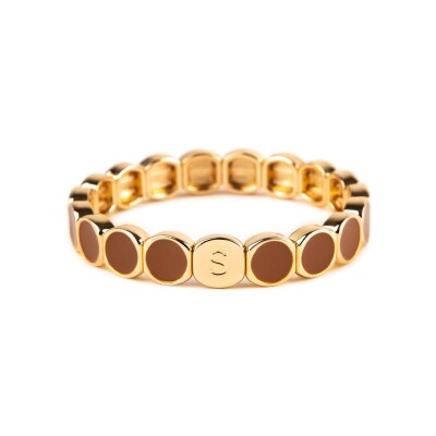 Bracelet Simone à Bordeaux Colormind Camel en métal doré émaillé