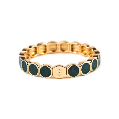 Bracelet Simone à Bordeaux Colormind Carrara Laurier en métal doré émaillé