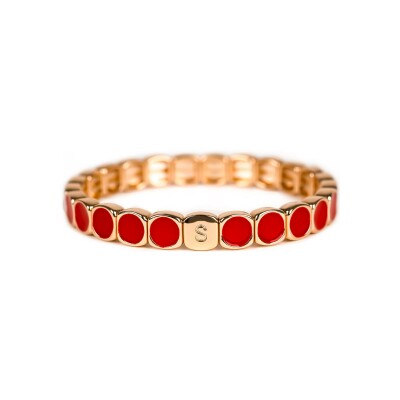 Bracelet Simone à Bordeaux Colormind Midi Rouge en métal doré émaillé