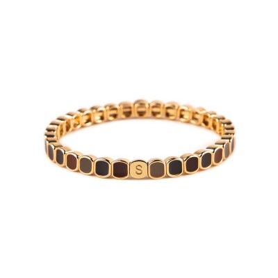 Bracelet Simone à Bordeaux Colormind Mini Au Coin du Feu en métal doré émaillé