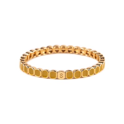 Bracelet Simone à Bordeaux Colormind Mini Moutarde en métal doré émaillé