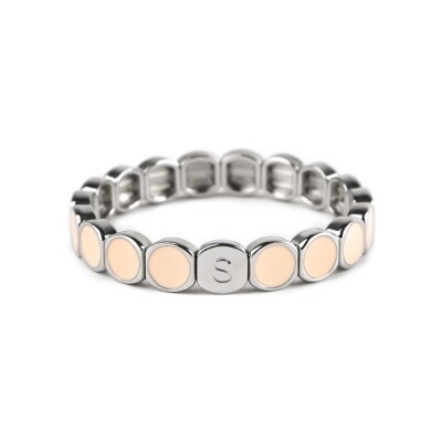 Bracelet Simone à Bordeaux Colormind Silver Beige en métal émaillé