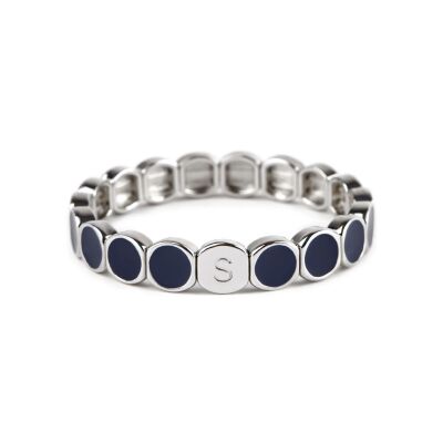 Bracelet Simone à Bordeaux Colormind Silver Encre en métal émaillé
