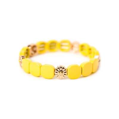 Bracelet Simone à Bordeaux Colorsmile en métal émaillé jaune