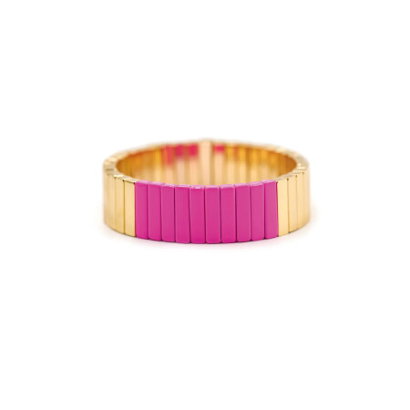 Bracelet Simone à Bordeaux Colortwist en métal émaillé fushia