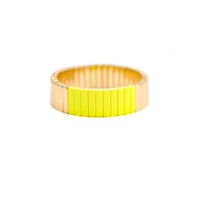 Bracelet Simone à Bordeaux Colortwist en métal émaillé jaune pepsi