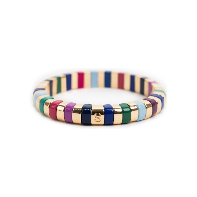 Bracelet Simone à Bordeaux Colortwist en métal doré émaillé Coquette