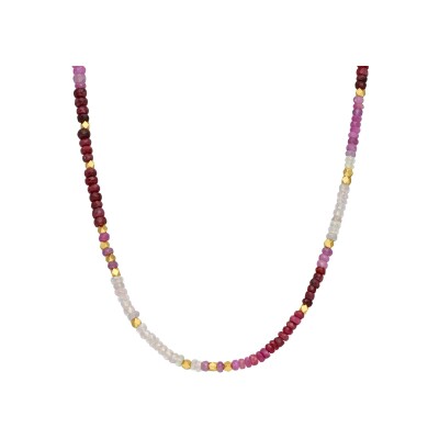 Collier Orus Bijoux en argent doré et rubis
