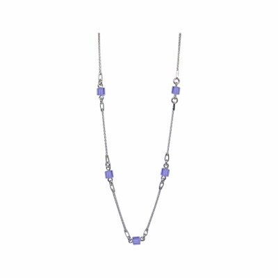 Collier Indicolite Nina en argent rhodié et cristaux violets
