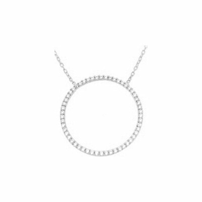 Collier Cercle en or blanc et diamants de 0.3ct