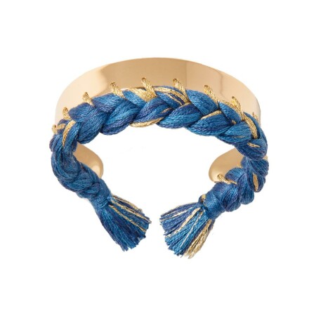 Bracelet Aurélie Bidermann Copacabana en métal doré et coton