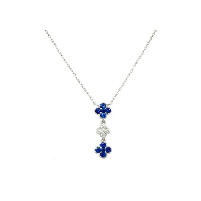 Collier Ligne Vendôme en or blanc, saphir et diamants