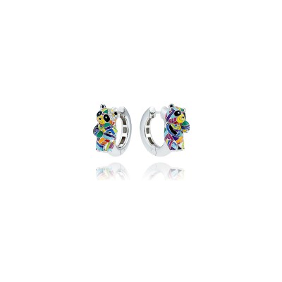 Boucles d'oreilles Una Storia Panda en argent et oxydes de zirconium