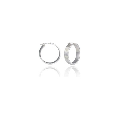 Boucles d'oreilles créoles Una Storia Seward en argent rhodié