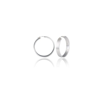 Boucles d'oreilles créoles Una Storia Seward en argent rhodié