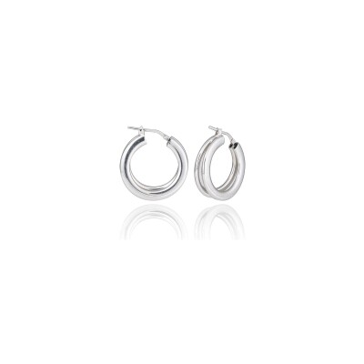Boucles d'oreilles créoles Una Storia Salvador en argent rhodié