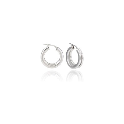 Boucles d'oreilles créoles Una Storia Salvador en argent rhodié