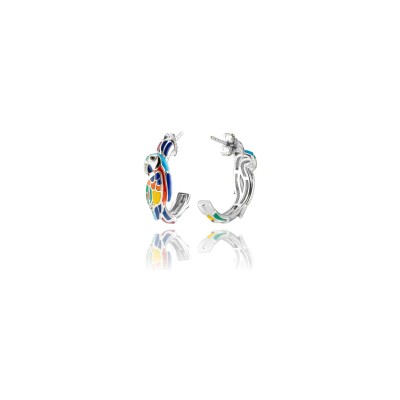 Créoles Una Storia Lovebird en argent et oxydes de zirconium