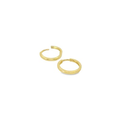 Boucles d'oreilles en or jaune créoles fil rond lisse