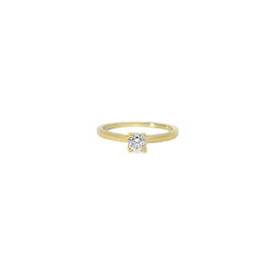 Bague Solitaire en or jaune et diamant