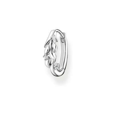 Mono boucle d'oreille créole Thomas Sabo Feuilles en argent et oxydes de zirconium