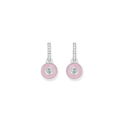 Boucles d'oreilles créoles Thomas Sabo Glam & Soul en argent, email, oxydes de zirconium et pierres synthétiques