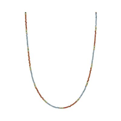Collier Une A Une Copacabana en laiton doré et pierres de couleurs