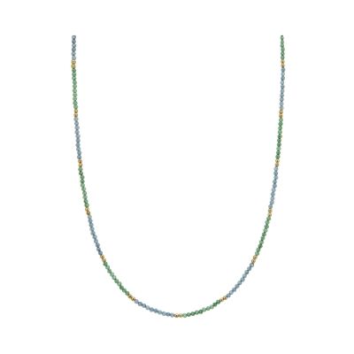 Collier Une A Une Copacabana en laiton doré et pierres de couleurs