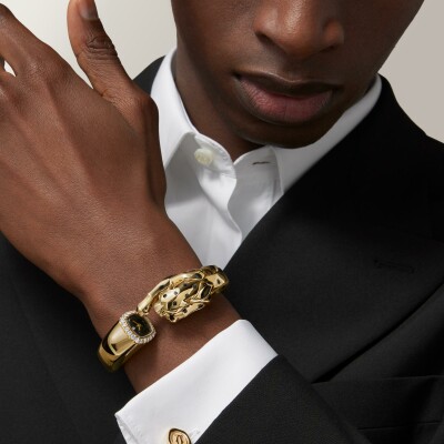 Montre Joaillière Panthère de Cartier mouvement quartz, or jaune, laque, onyx, tsavorites, diamants