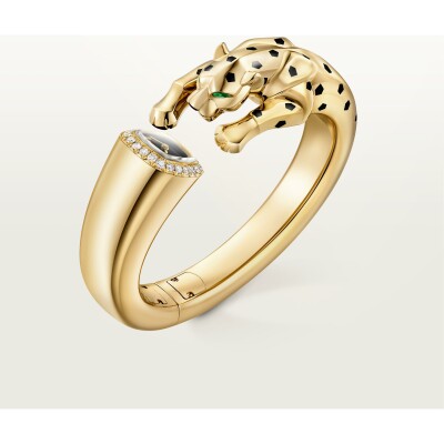 Montre Joaillière Panthère de Cartier mouvement quartz, or jaune, laque, onyx, tsavorites, diamants