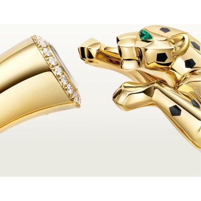 Montre Joaillière Panthère de Cartier mouvement quartz, or jaune, laque, onyx, tsavorites, diamants