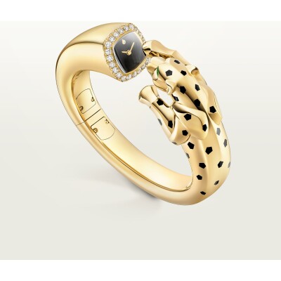 Montre Joaillière Panthère de Cartier mouvement quartz, or jaune, laque, onyx, tsavorites, diamants