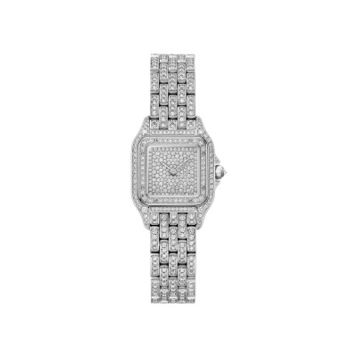 Montre Panthère de Cartier Petit modèle, mouvement quartz, or gris, diamants