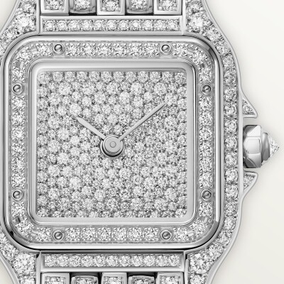 Montre Panthère de Cartier Petit modèle, mouvement quartz, or gris, diamants