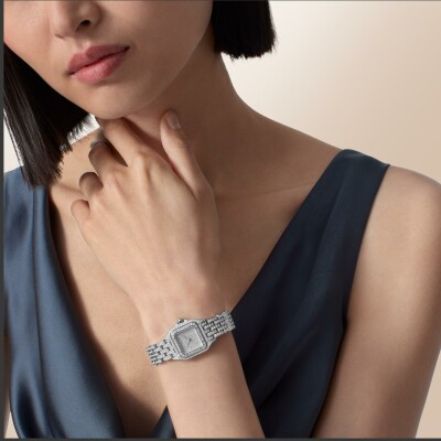 Montre Panthère de Cartier Petit modèle, mouvement quartz, or gris, diamants