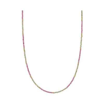 Collier Une A Une Copacabana en laiton doré et pierres de couleurs