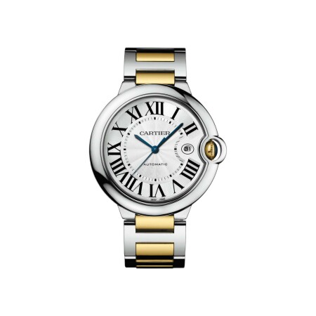 Ballon Bleu de Cartier watch, 42mm, automatic movement, yellow gold, steel