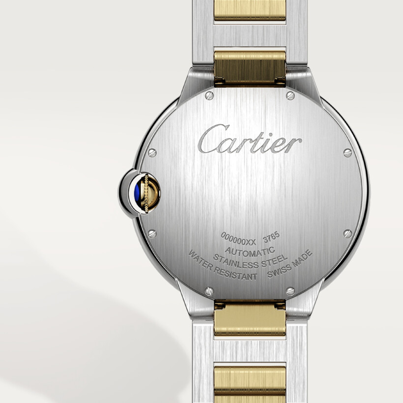 Ballon Bleu de Cartier watch, 42mm, automatic movement, yellow gold, steel