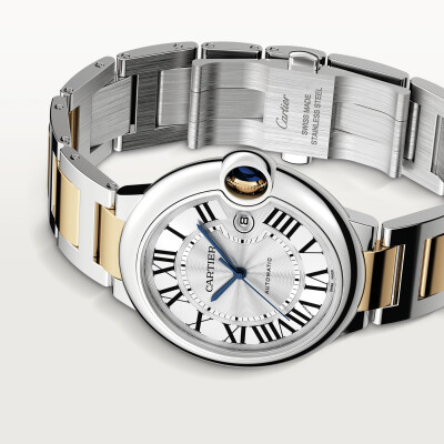 Montre Ballon Bleu de Cartier 42mm, mouvement automatique, or jaune, acier