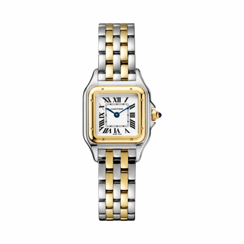 Panthère de Cartier watch, Small model, quartz movement, yellow gold, steel