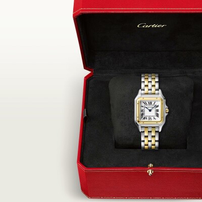 Montre Panthère de Cartier Moyen modèle, mouvement quartz, or jaune, acier