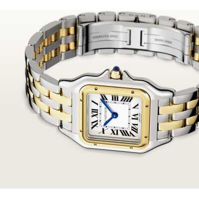 Montre Panthère de Cartier Moyen modèle, mouvement quartz, or jaune, acier