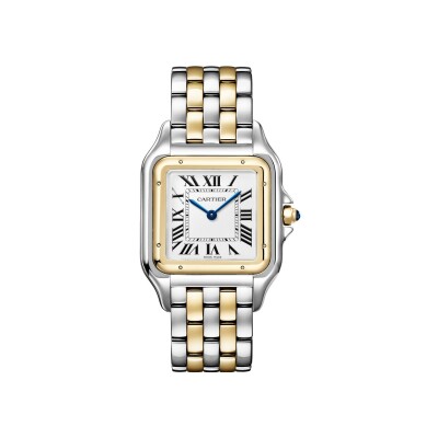 Panthère de Cartier watch, large model, quartz, yellow gold, steel