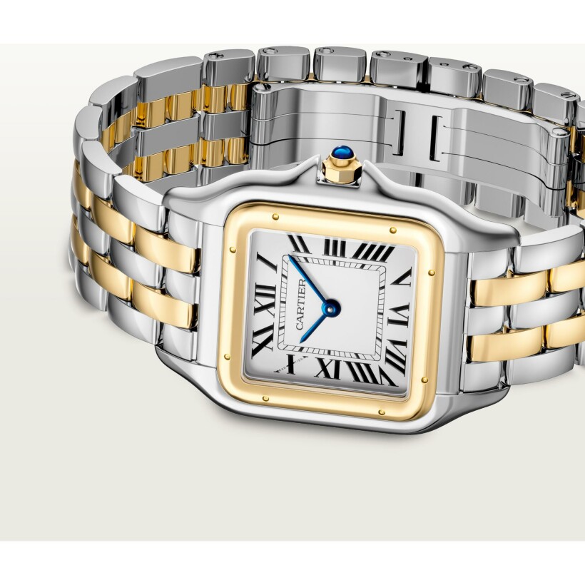 Montre Panthère de Cartier, Grand modèle, quartz, or jaune, acier