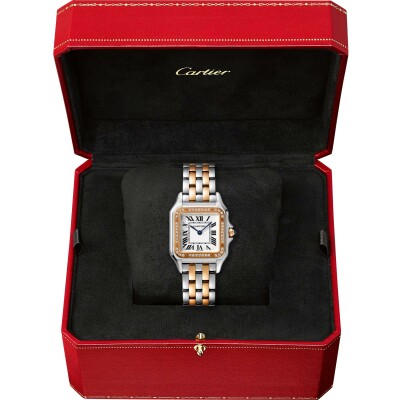 Montre Panthère de Cartier Moyen modèle, mouvement quartz, or rose, acier, diamants