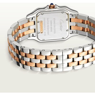 Montre Panthère de Cartier Moyen modèle, mouvement quartz, or rose, acier, diamants