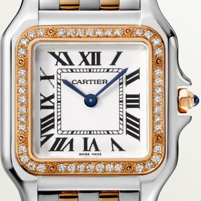 Montre Panthère de Cartier Moyen modèle, mouvement quartz, or rose, acier, diamants